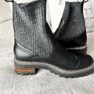 Target brand sweater Stylish Black Leather Ankle Boots
